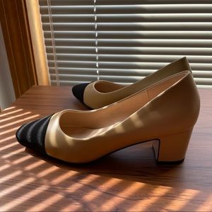 NWOT two tone block heels